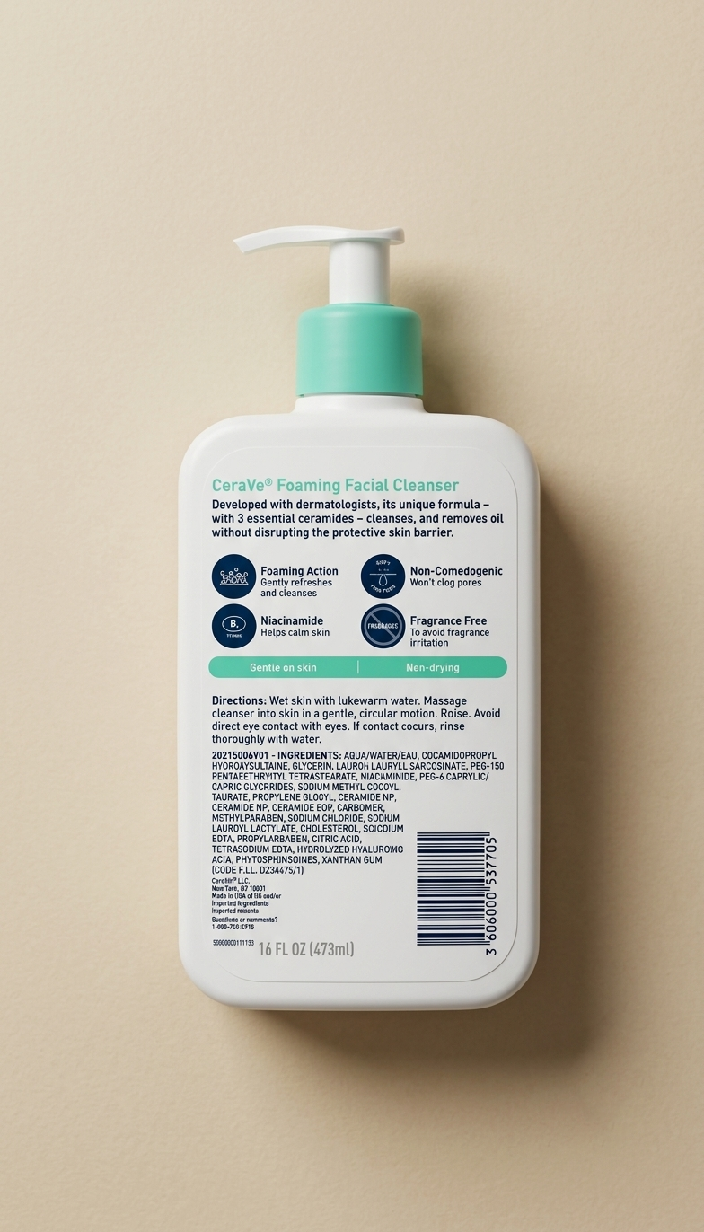 CeraVe Foaming Facial Cleanser para piel normal a grasa 473 ml