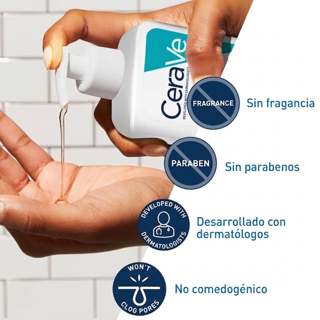 CeraVe Acne Control Cleanser con ácido salicílico al 2% y arcilla purificante para piel grasa
