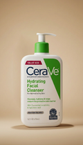 CeraVe Hydrating Facial Cleanser para piel normal a seca, limpiador facial hidratante diario, 16 fl oz